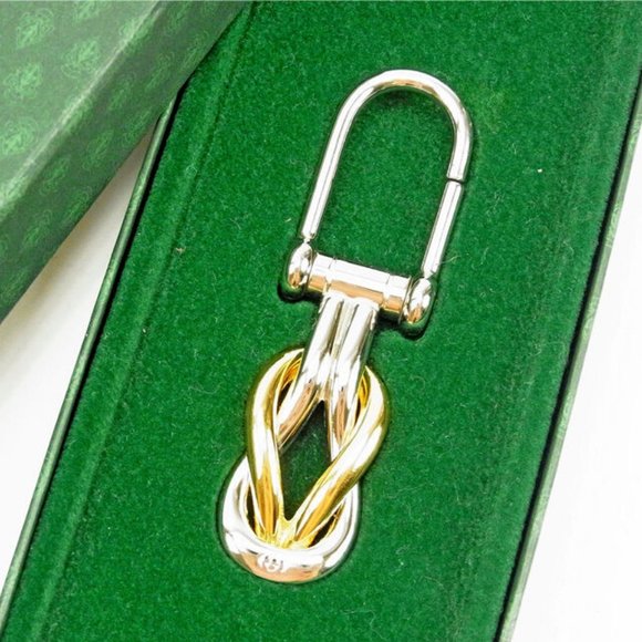 Authentic Gucci key ring Key holder Gold Silver Woman unisex - Picture 1 of 5